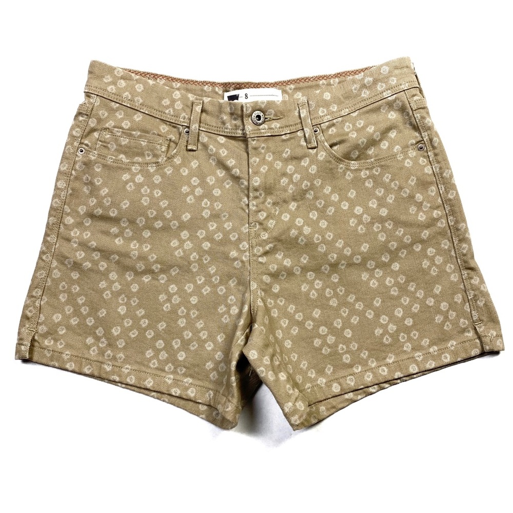 Levi's Tan Printed High Rise Midi Shorts